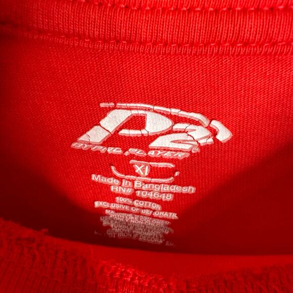 Wisconsin Red Embroidered T-Shirt P2 Hybrid Player XL College Game Day Tee - Picture 5 of 5